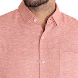 Camisa Lino Orgánico Hombre Linentex Rojo Rockford