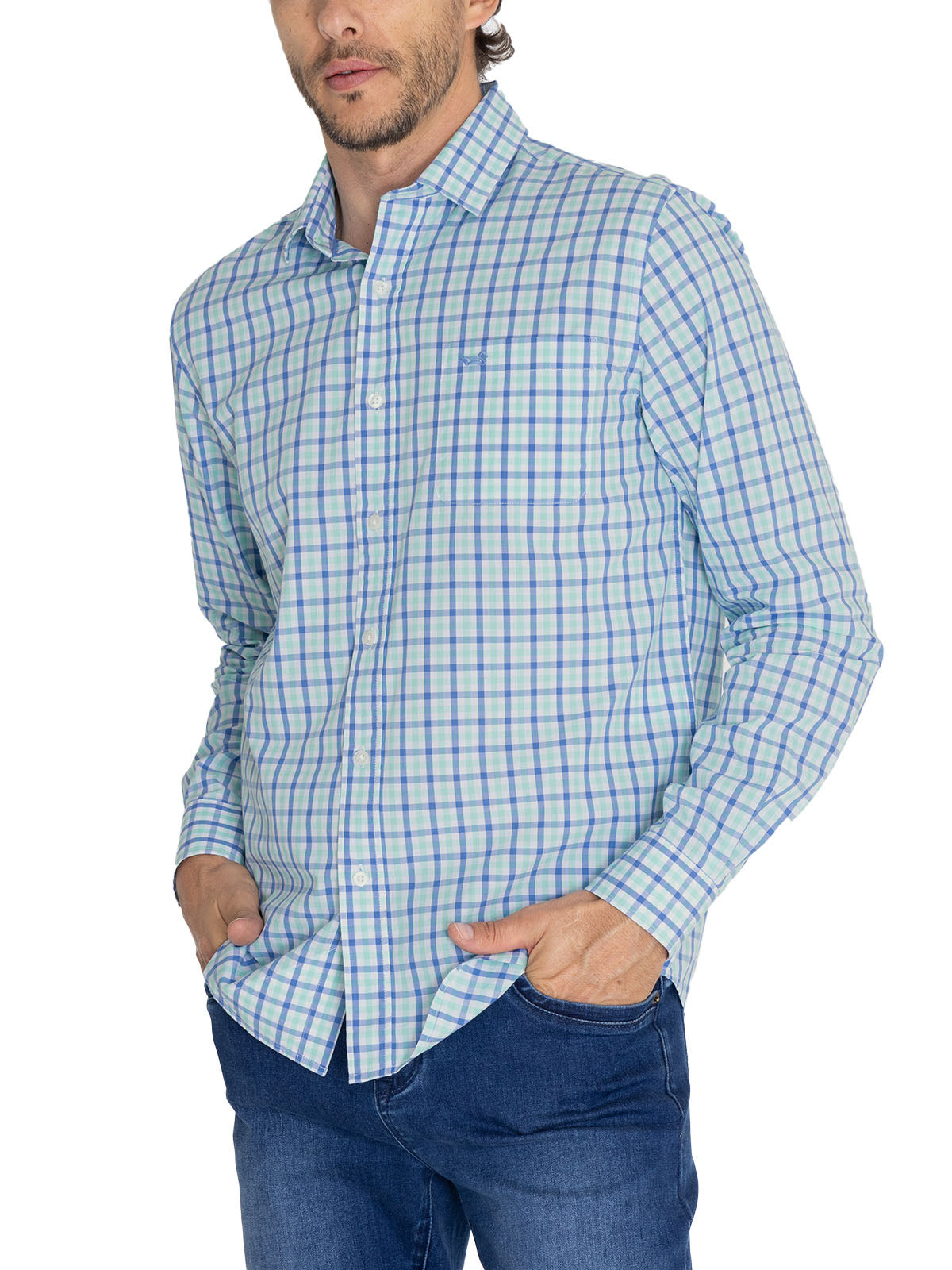 Camisa Algodón Orgánico Hombre Lighter Azulino Rockford