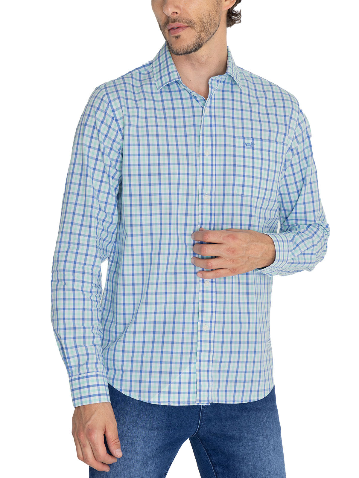 Camisa Algodón Orgánico Hombre Lighter Azulino Rockford