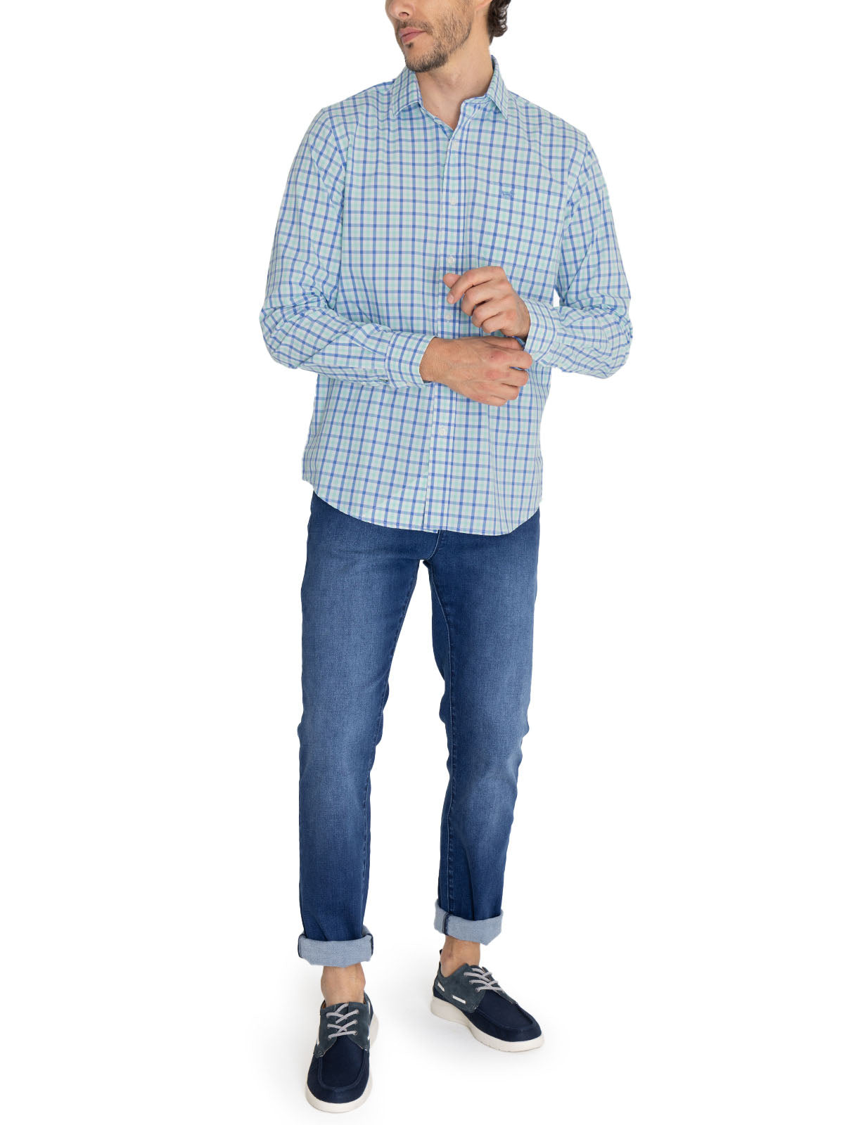 Camisa Algodón Orgánico Hombre Lighter Azulino Rockford