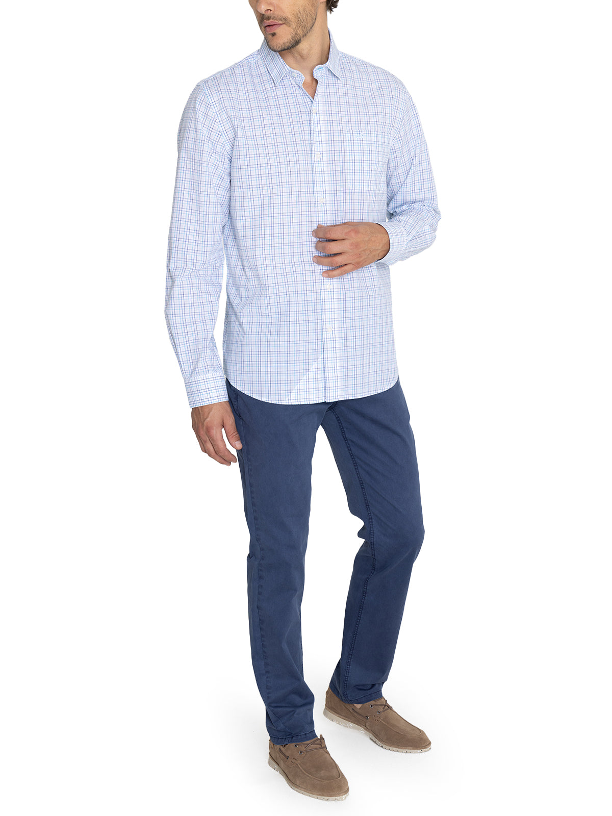 Camisa Algodón Orgánico Hombre Lighter Azul Rockford