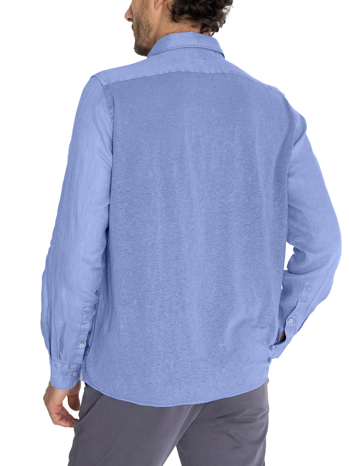 Camisa Lino Orgánico Hombre Linenpro Azulino Rockford