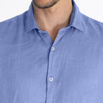 Camisa Lino Orgánico Hombre Linenpro Azulino Rockford