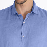 Camisa Lino Orgánico Hombre Linenpro Azulino Rockford