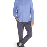 Camisa Lino Orgánico Hombre Linenpro Azulino Rockford