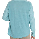 Camisa Lino Orgánico Hombre Linenpro Turquesa Rockford