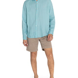 Camisa Lino Orgánico Hombre Linenpro Turquesa Rockford