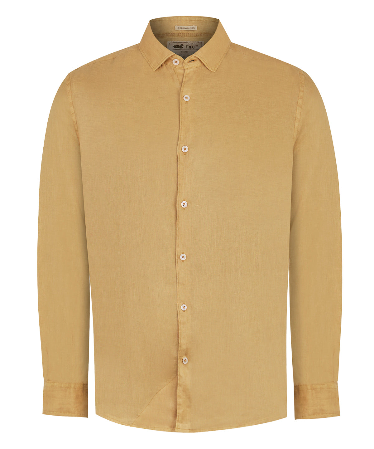 Camisa Lino Orgánico Hombre Linenpro Café Rockford