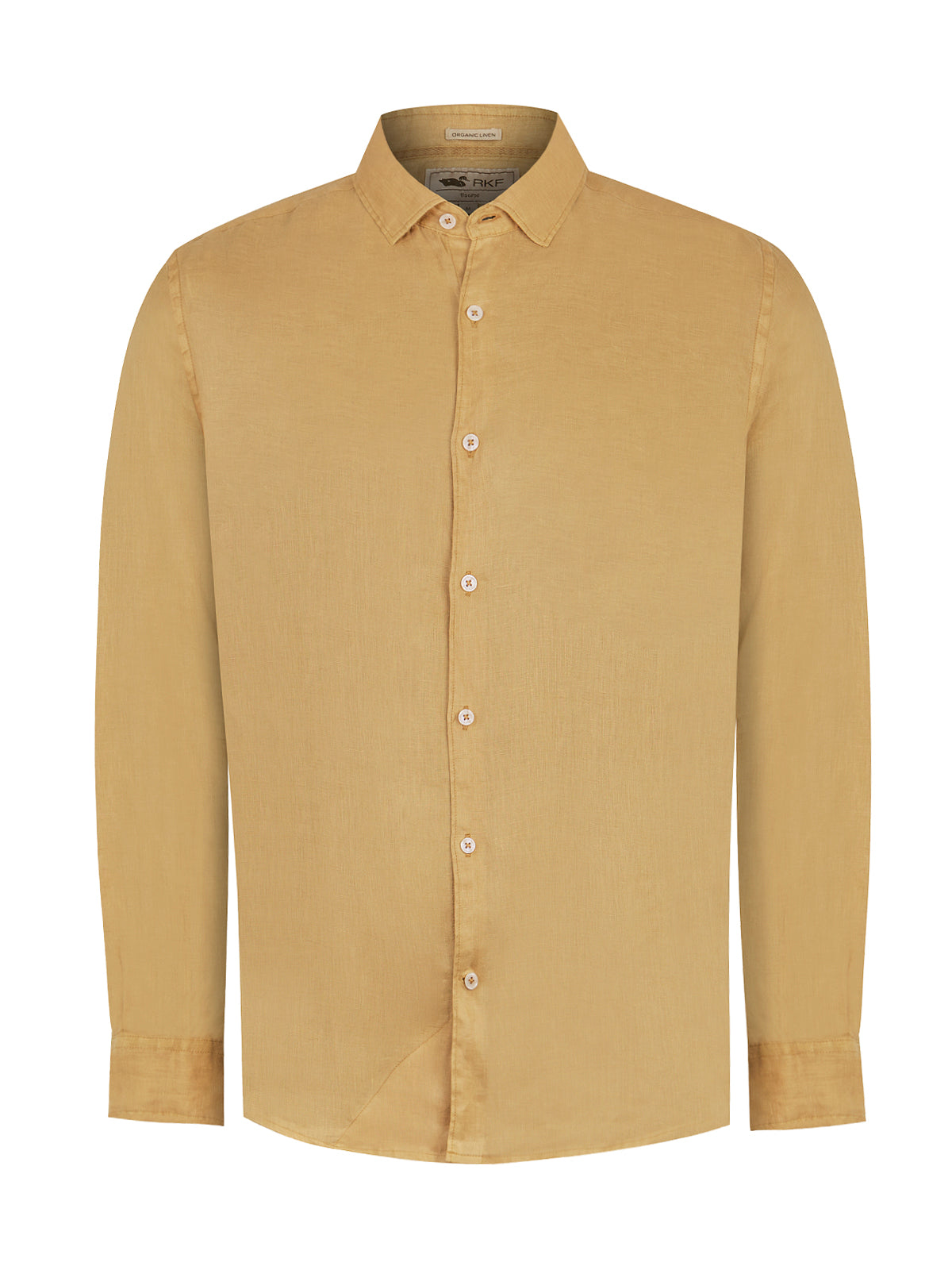 Camisa Lino Orgánico Hombre Linenpro Café Rockford