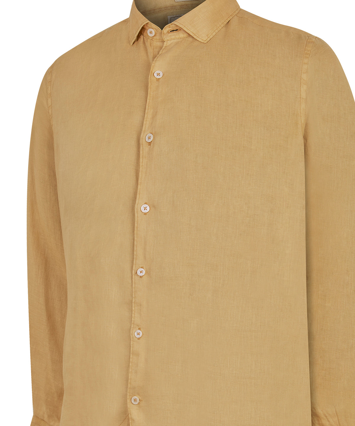 Camisa Lino Orgánico Hombre Linenpro Café Rockford