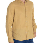 Camisa Lino Orgánico Hombre Linenpro Café Rockford