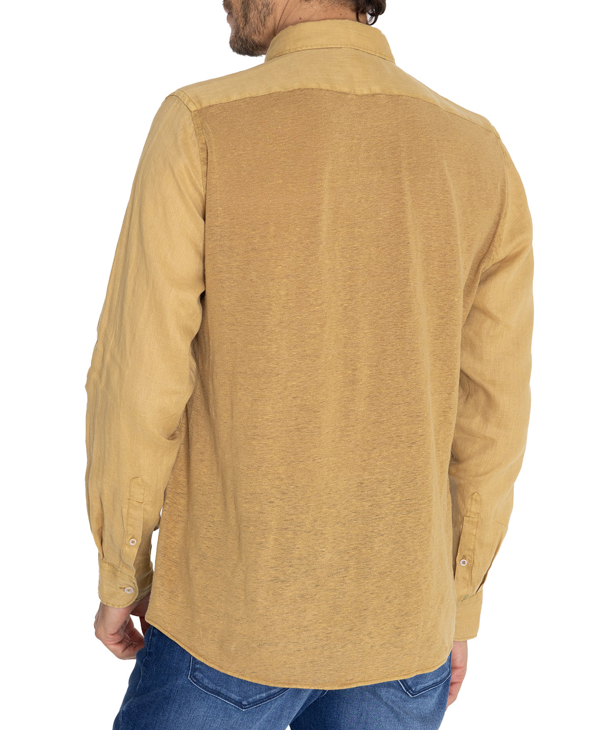 Camisa Lino Orgánico Hombre Linenpro Café Rockford