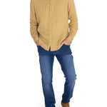 Camisa Lino Orgánico Hombre Linenpro Café Rockford