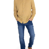 Camisa Lino Orgánico Hombre Linenpro Café Rockford