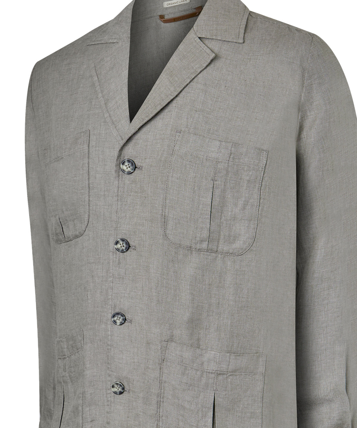 Chaqueta Lino Orgánico Hombre Fornillo Verde Oscuro Rockford