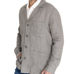 Chaqueta Lino Orgánico Hombre Fornillo Verde Oscuro Rockford
