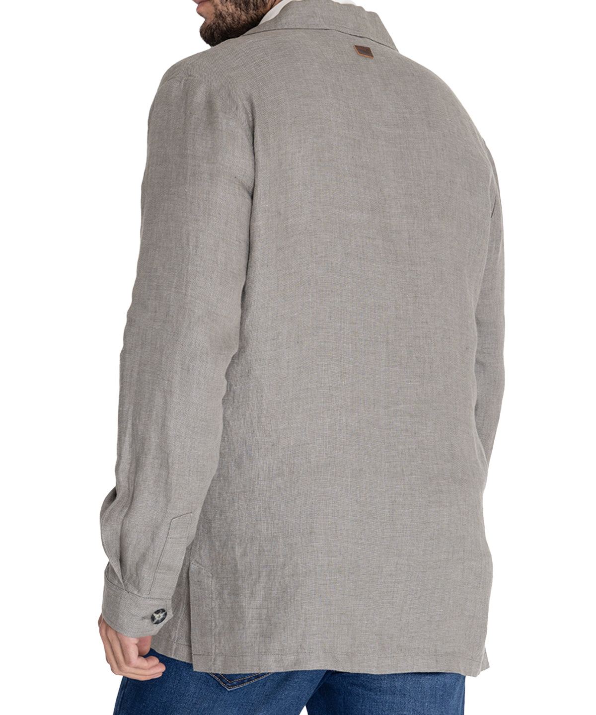 Chaqueta Lino Orgánico Hombre Fornillo Verde Oscuro Rockford