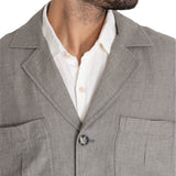 Chaqueta Lino Orgánico Hombre Fornillo Verde Oscuro Rockford