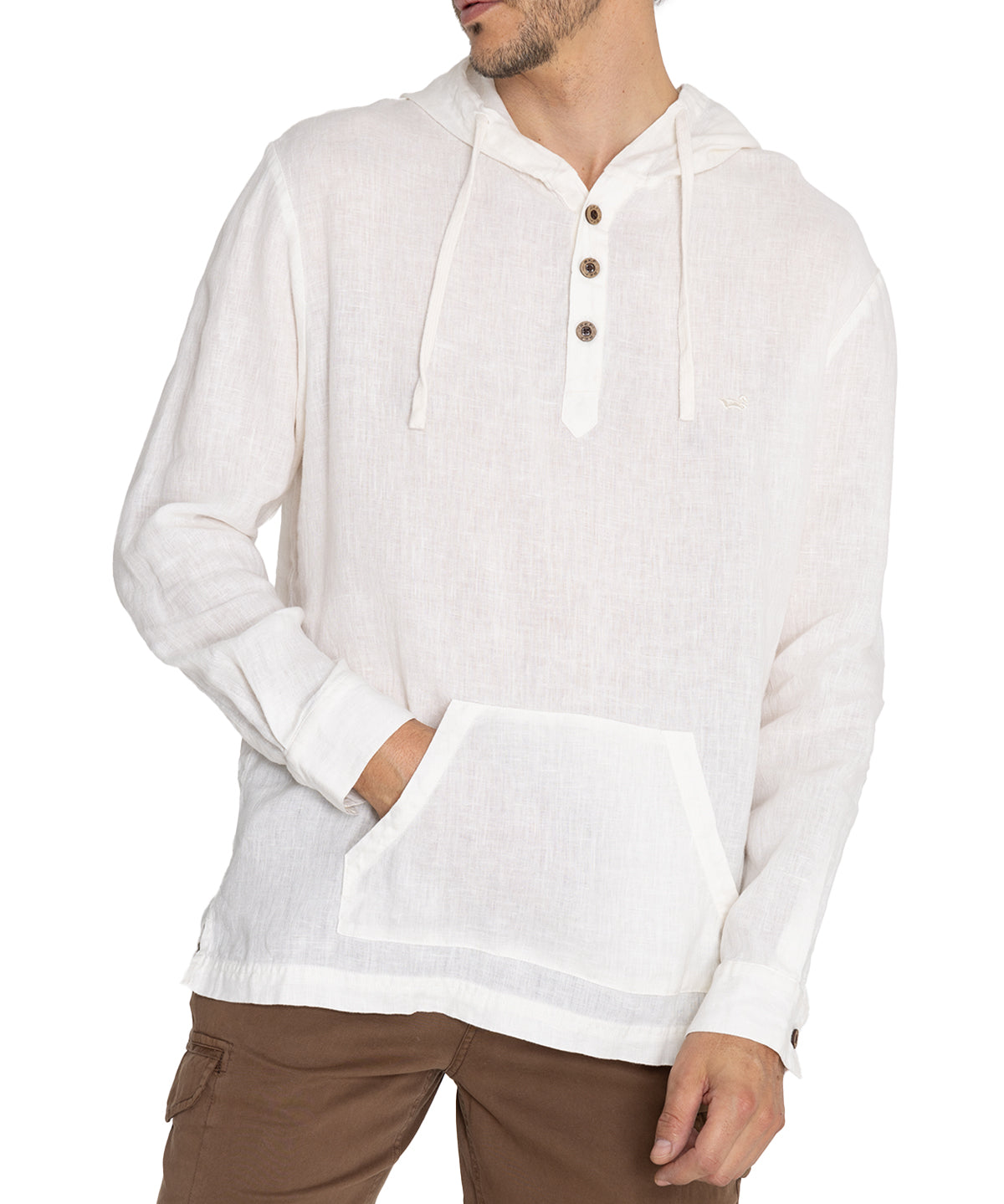 Polerón Lino Orgánico Hombre Linen Beige Rockford