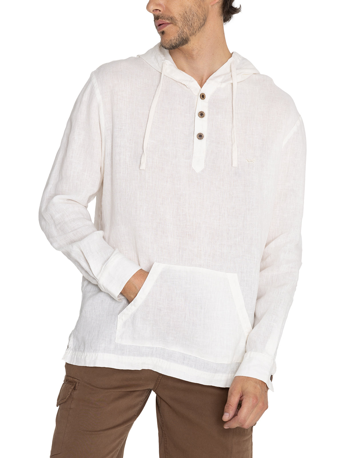 Polerón Lino Orgánico Hombre Linen Beige Rockford