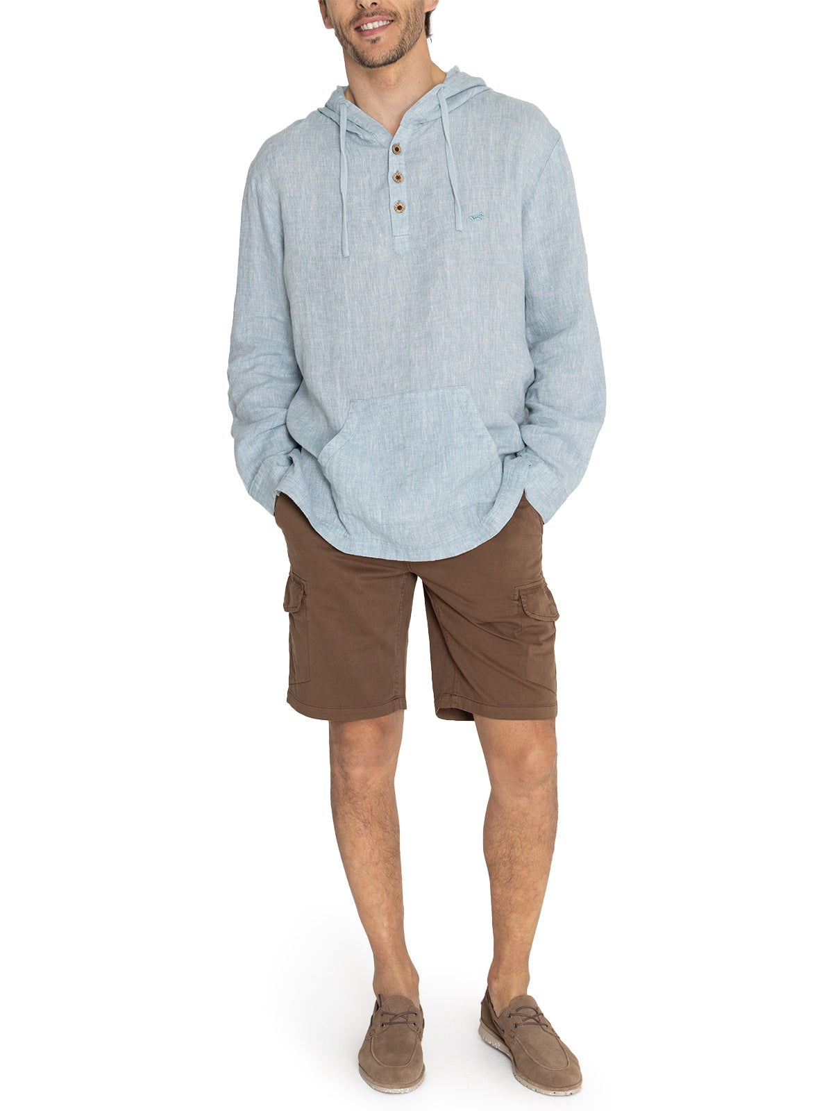 Polerón Lino Orgánico Hombre Linen Verde Rockford