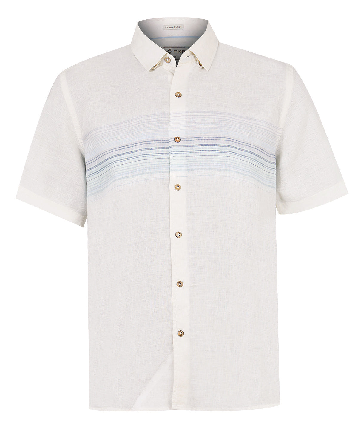 Camisa Lino Orgánico Hombre Linenstripe Beige Rockford
