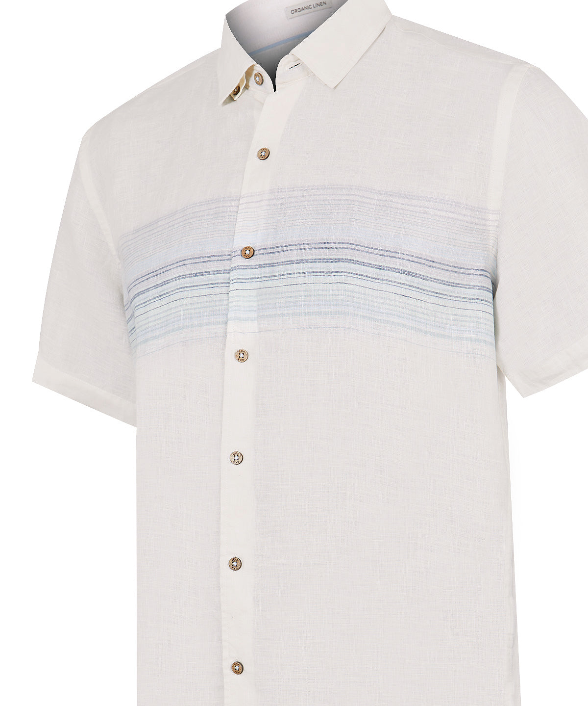 Camisa Lino Orgánico Hombre Linenstripe Beige Rockford