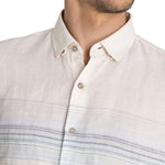 Camisa Lino Orgánico Hombre Linenstripe Beige Rockford