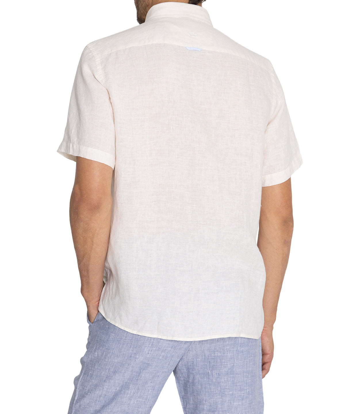 Camisa Lino Orgánico Hombre Linenstripe Beige Rockford