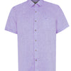 Camisa Lino Orgánico Hombre Linenshort Morado Rockford