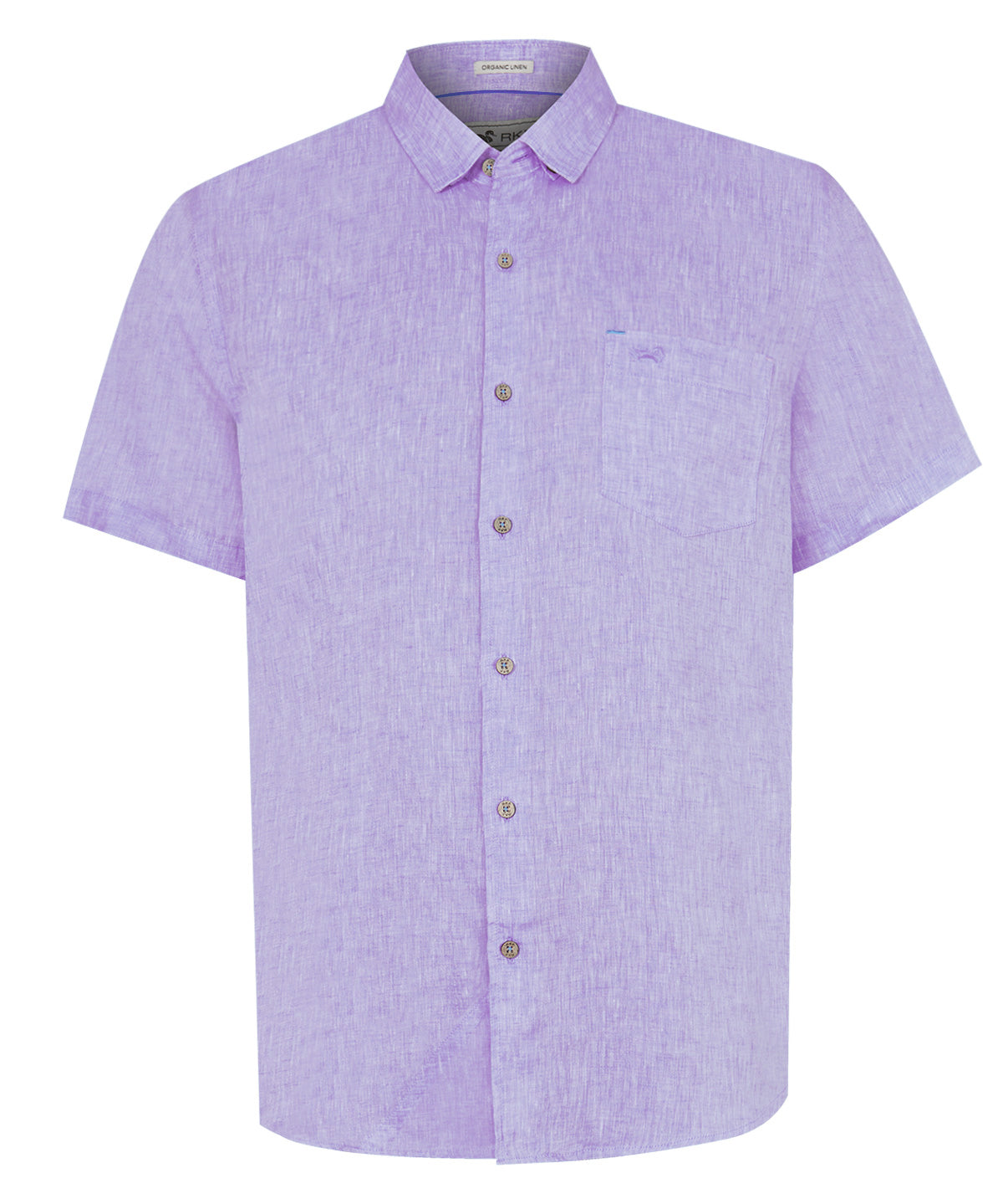 Camisa Lino Orgánico Hombre Linenshort Morado Rockford