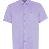 Camisa Lino Orgánico Hombre Linenshort Morado Rockford