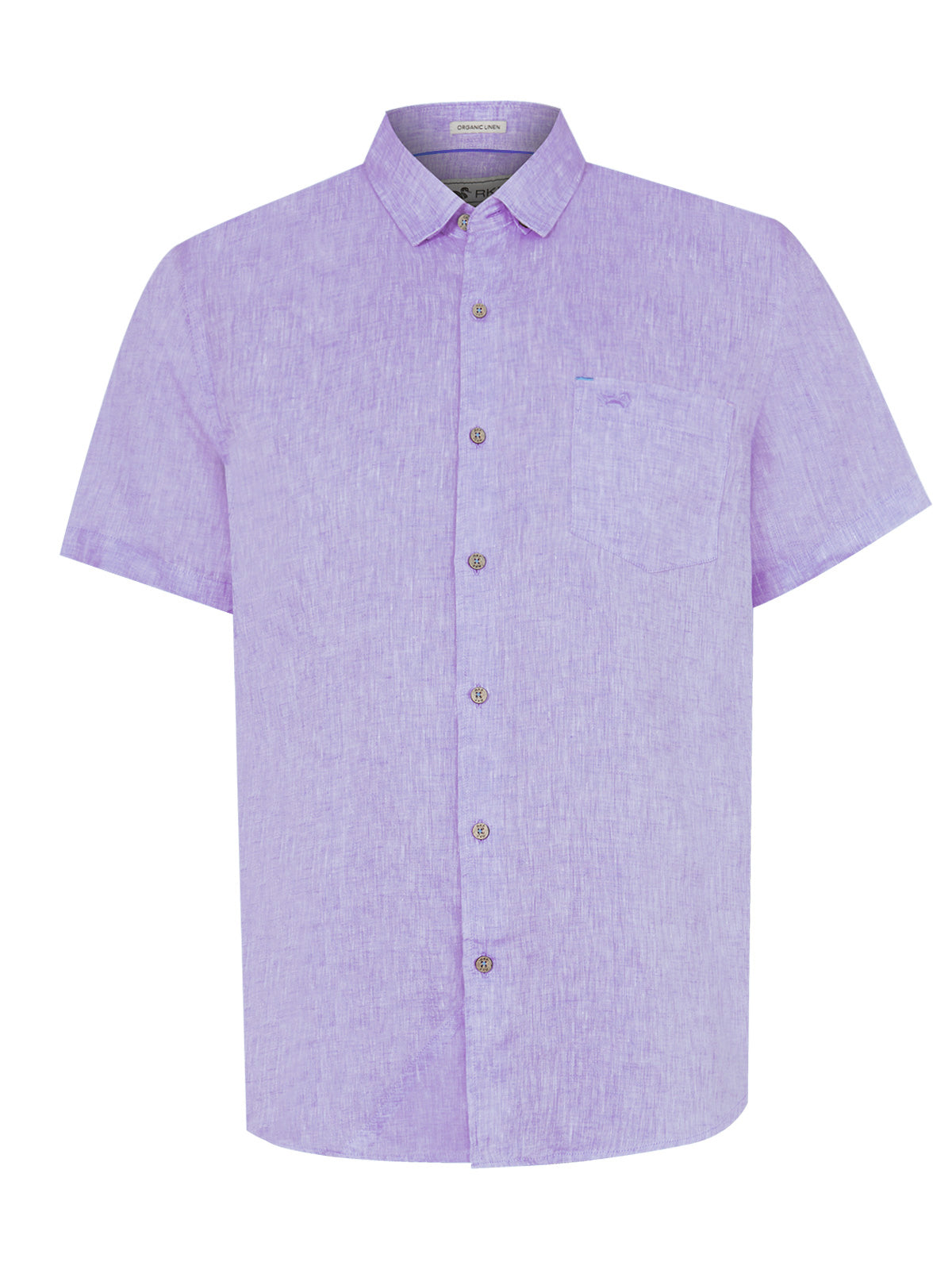 Camisa Lino Orgánico Hombre Linenshort Morado Rockford