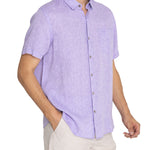 Camisa Lino Orgánico Hombre Linenshort Morado Rockford