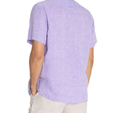 Camisa Lino Orgánico Hombre Linenshort Morado Rockford