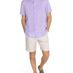 Camisa Lino Orgánico Hombre Linenshort Morado Rockford