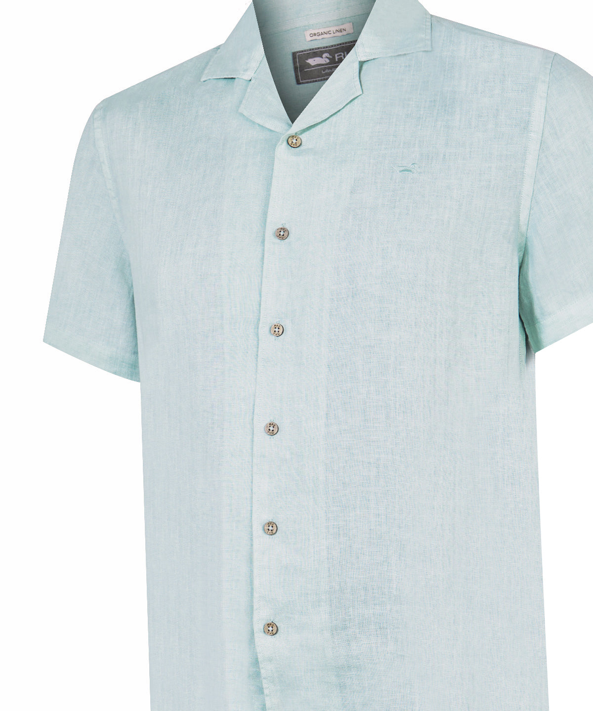 Camisa Lino Orgánico Hombre Braga Verde Rockford