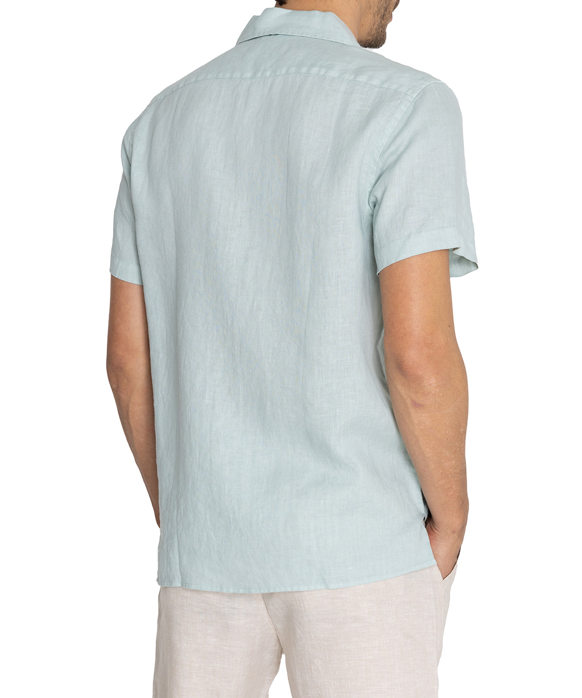 Camisa Lino Orgánico Hombre Braga Verde Rockford