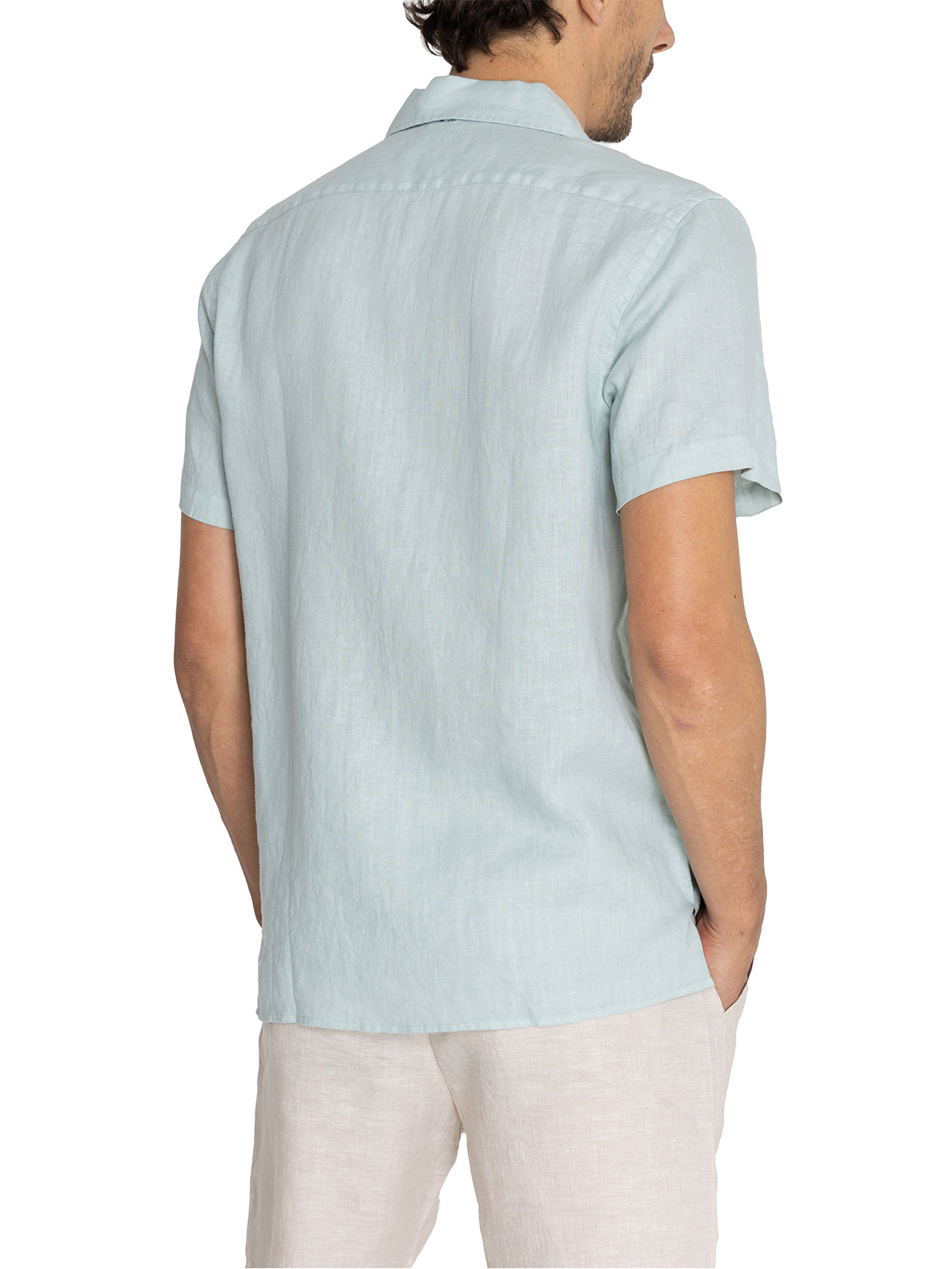 Camisa Lino Orgánico Hombre Braga Verde Rockford