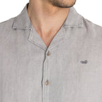 Camisa Lino Orgánico Hombre Braga Gris Rockford