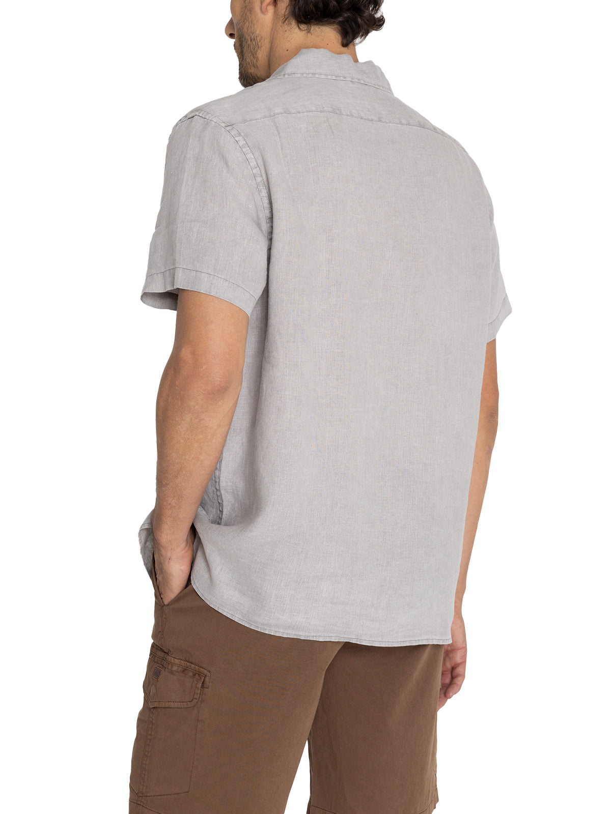 Camisa Lino Orgánico Hombre Braga Gris Rockford