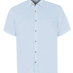 Camisa Lino Orgánico Hombre Linenjer Celeste Rockford