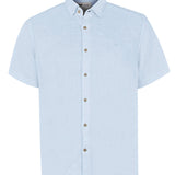 Camisa Lino Orgánico Hombre Linenjer Celeste Rockford