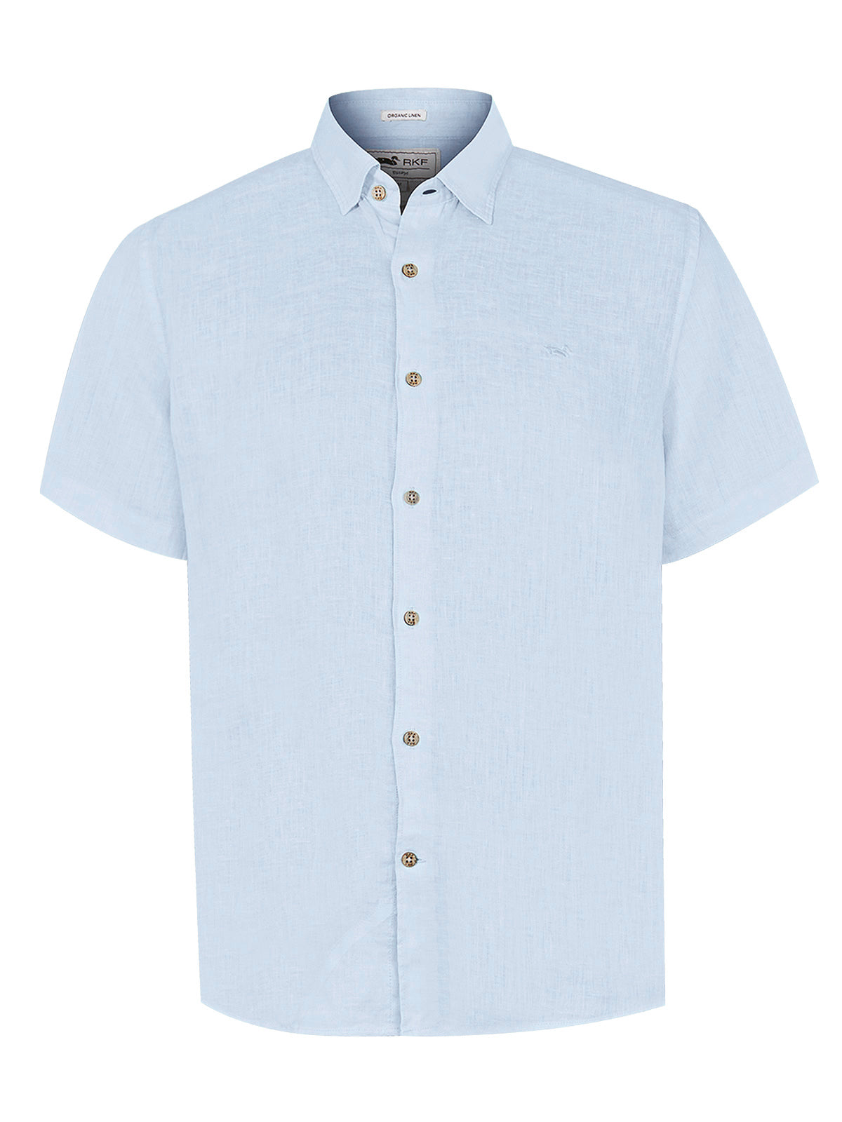 Camisa Lino Orgánico Hombre Linenjer Celeste Rockford