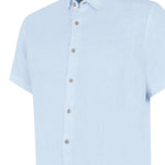 Camisa Lino Orgánico Hombre Linenjer Celeste Rockford