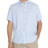 Camisa Lino Orgánico Hombre Linenjer Celeste Rockford
