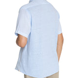 Camisa Lino Orgánico Hombre Linenjer Celeste Rockford