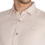 Camisa Lino Orgánico Hombre Linenjer Beige Rockford
