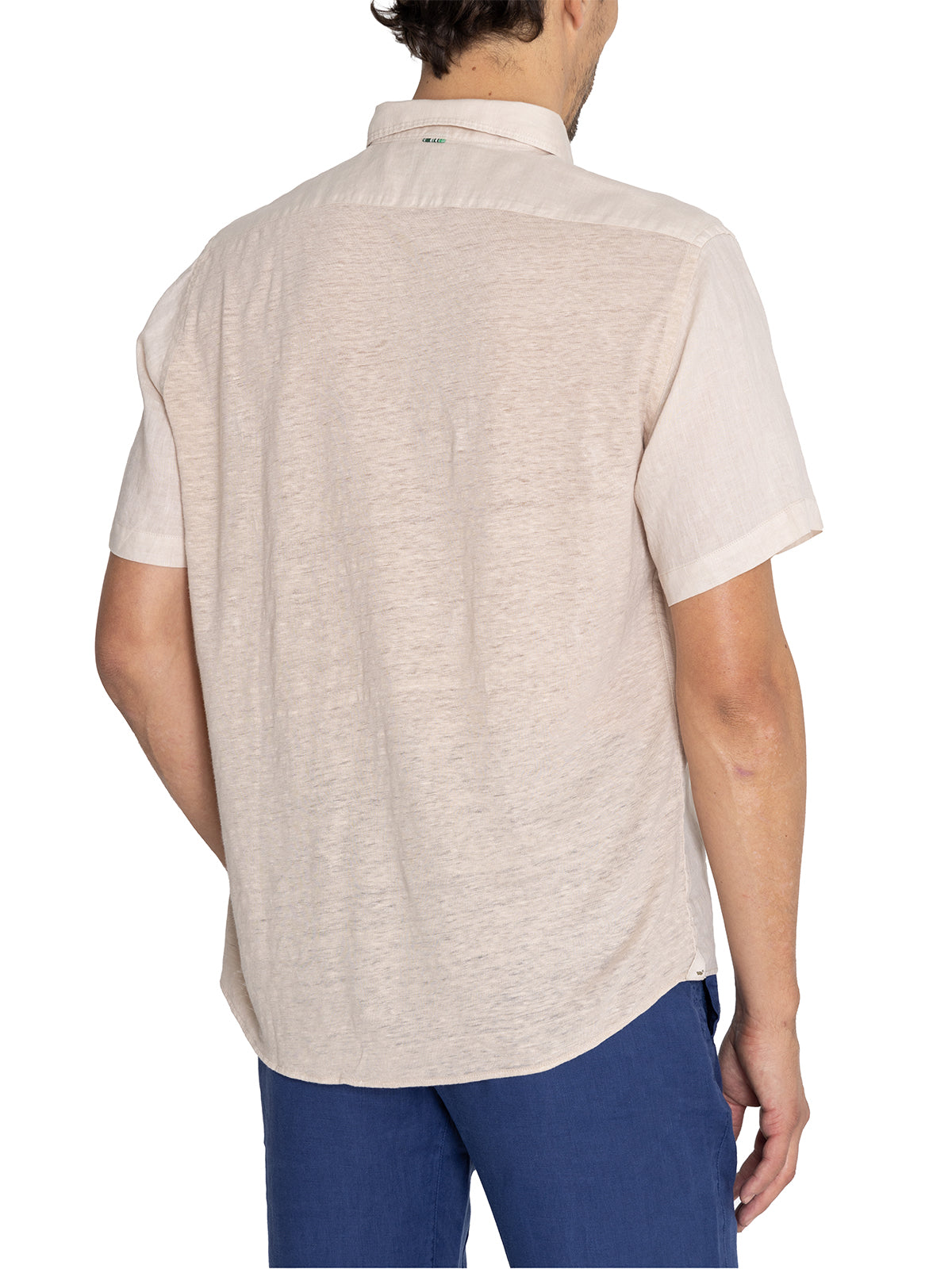 Camisa Lino Orgánico Hombre Linenjer Beige Rockford