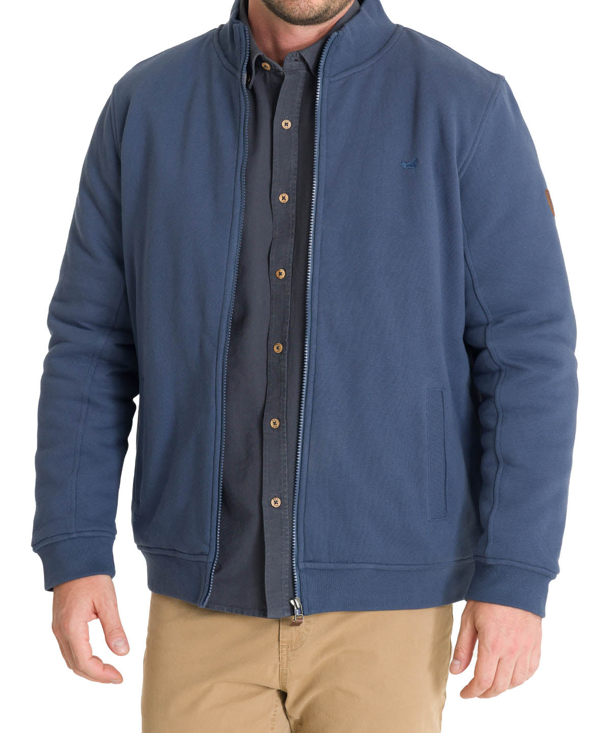 Polerón Algodón Orgánico Hombre Orvieto Azul Rockford